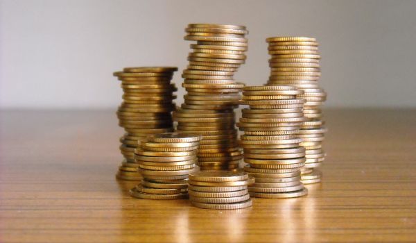 Stacked coins