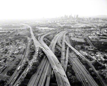 Highways in Los Angeles showing urban sprawl