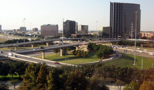 View of I-35 from the Hilton Dallas Lincoln Centre