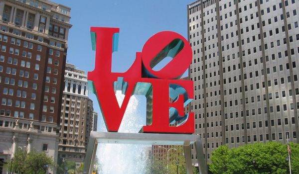 Robert Indiana's LOVE statue in Love Park, Philadelphia