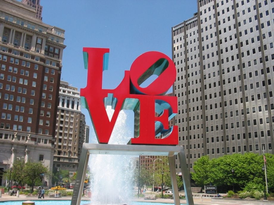Robert Indiana's LOVE statue in Love Park, Philadelphia