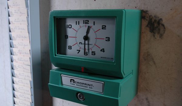 Old-style time clock.