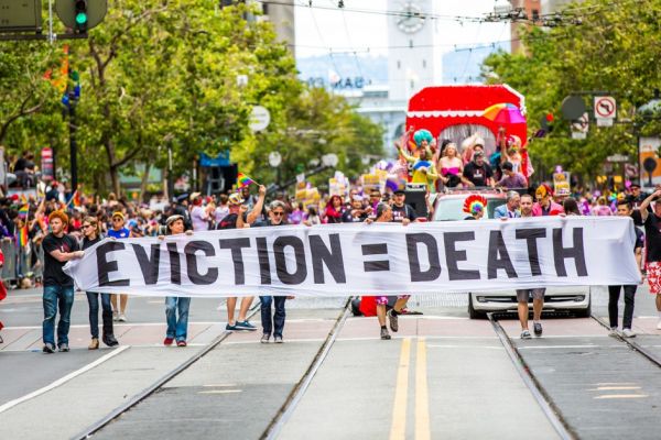 Anti-eviction parade in San Francisco