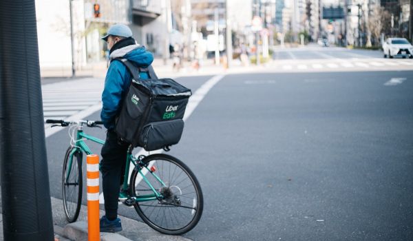 UberEats bike delivery person