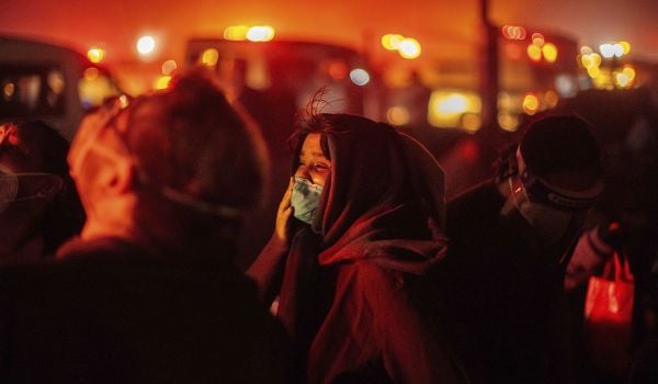 Wildfire evacuation in Los Angeles County.