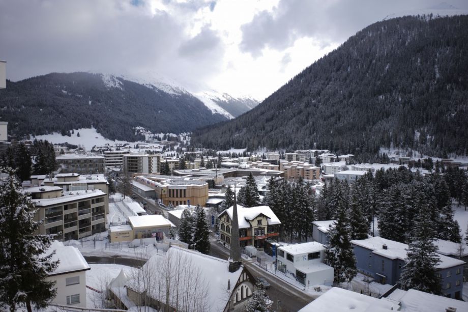 The Davos Congress Centre, center, is prepared for the World Economic Forum in Davos, Switzerland, Sunday, Jan. 19, 2020. The 50th annual meeting of the forum took place in Davos from Jan. 20 until Jan. 24, 2020. 