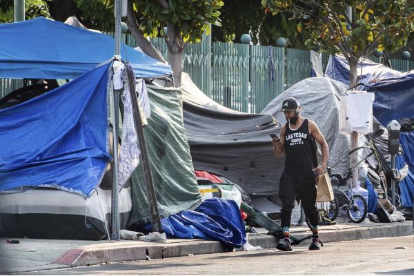 Homeless encampment in California