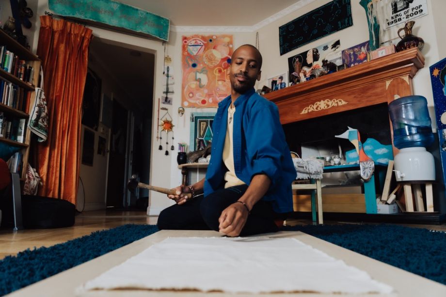 Artist Chris Watts was one of 130 artists randomly selected in San Francisco to receive $1,000 a month as part of a guaranteed income program specifically focused on artists in marginalized communities. 