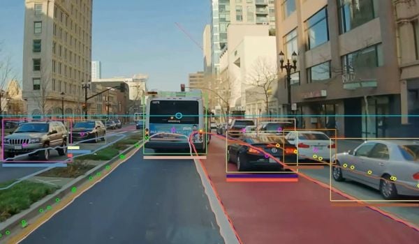 An example of a Hayden AI camera's view and automated vehicle recognition.