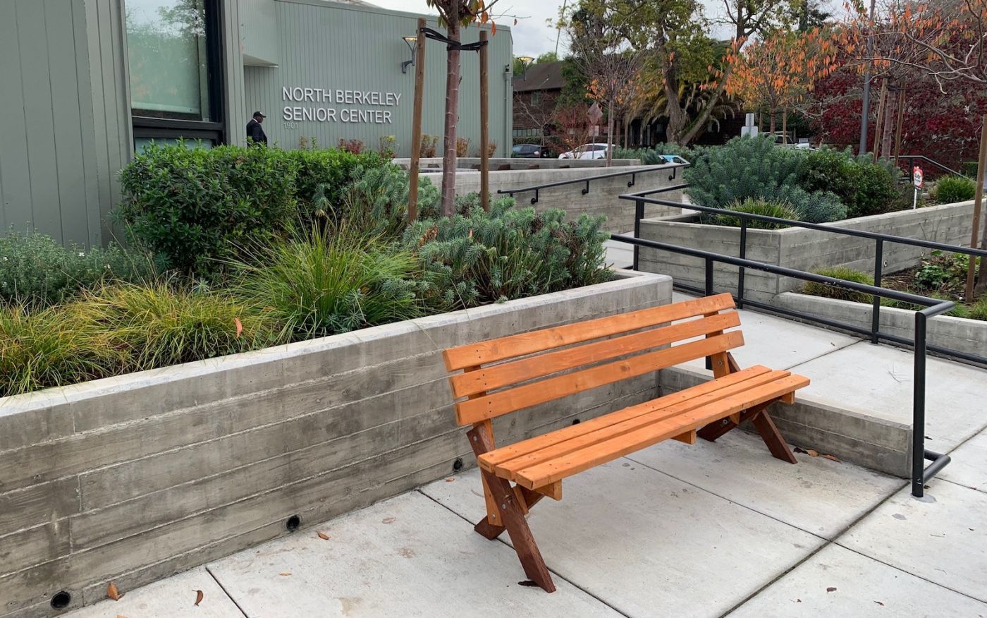 Hand-made guerilla bus bench in Berkeley