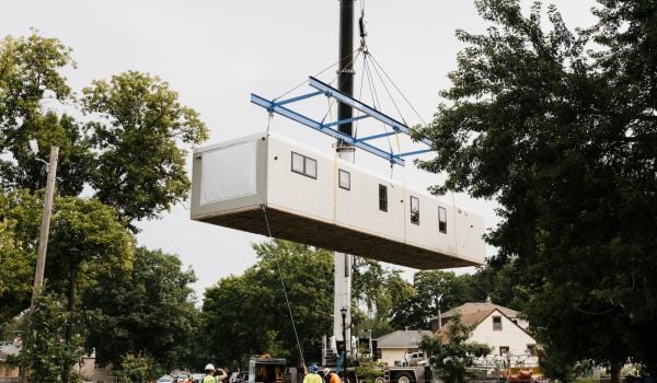 Modular housing construction in Minneapolis