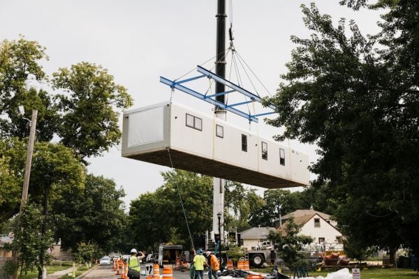 Modular housing construction in Minneapolis