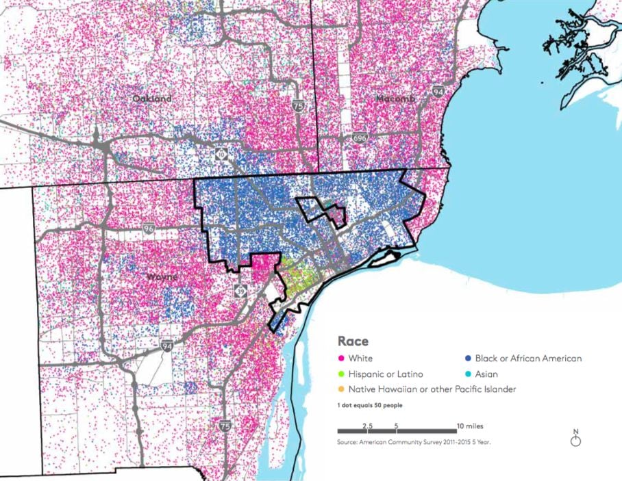 Metro Detroit Map With City Boundaries These Detroit Commuting Numbers Show Stark Inequality