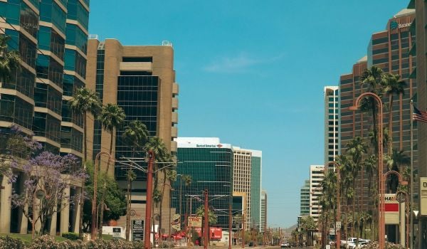 A street in uptown Phoenix, Arizona