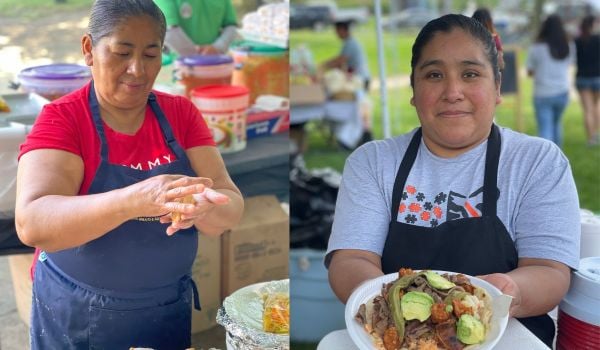 Immigrant vendors at Latino Market in FDR Market