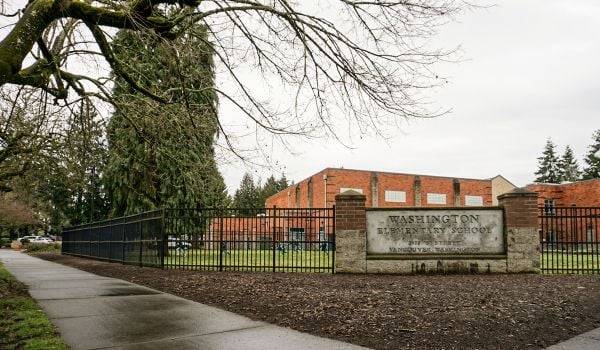 The front of Washington Elementary School