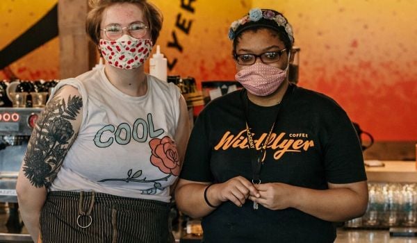 Employees at Wildflyer Coffee in Minneapolis